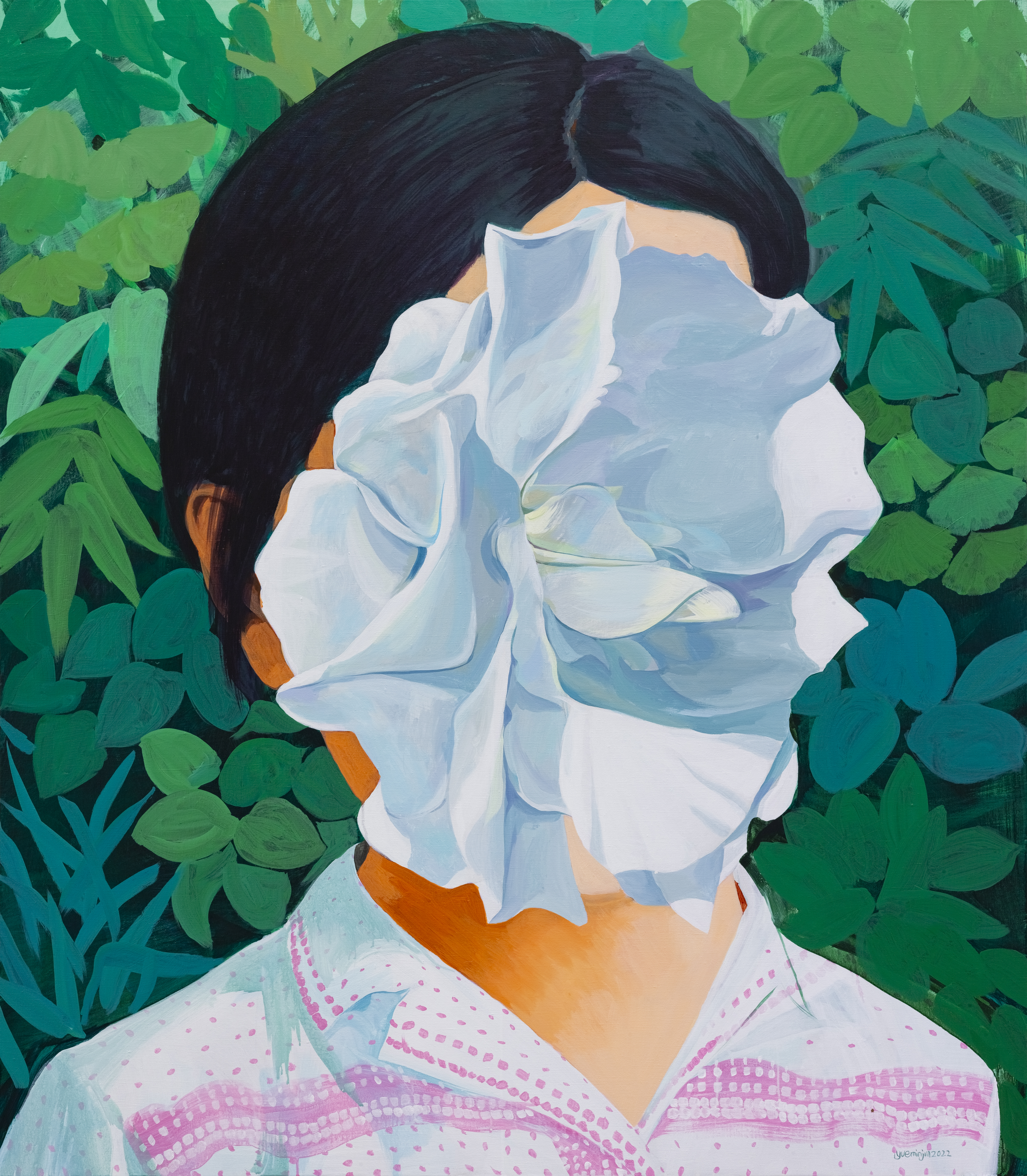 《芙蓉花》布上油画 160x140cm 2022年 