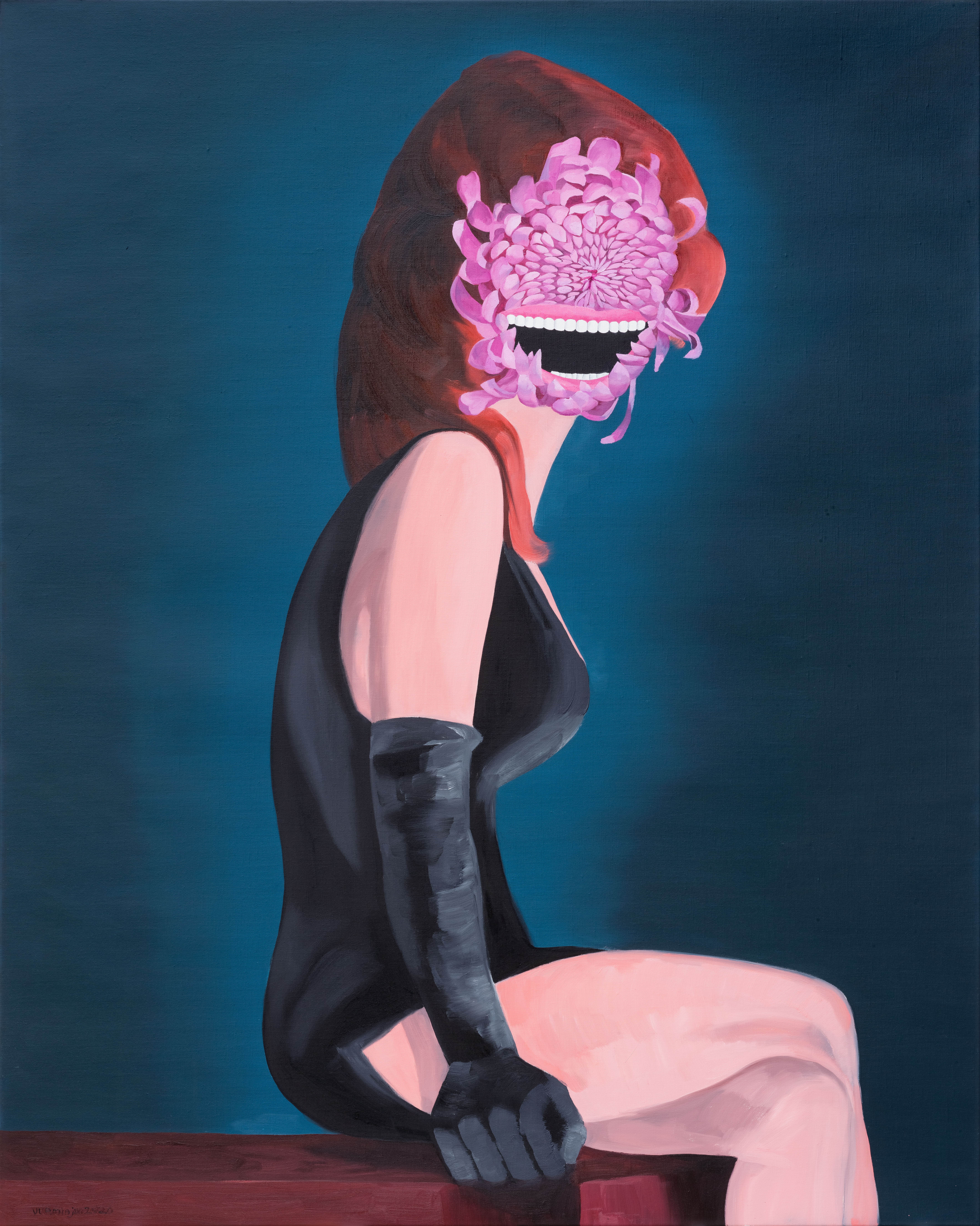 《菊花》布上油画  150X120cm 2020年 